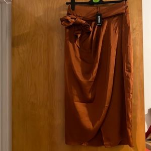 Express Satin Wrap Skirt